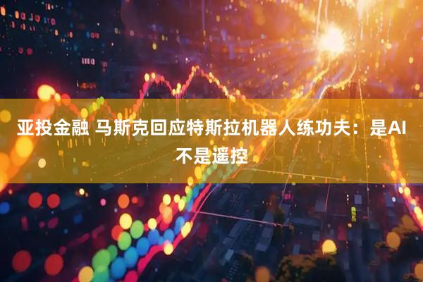 亚投金融 马斯克回应特斯拉机器人练功夫：是AI不是遥控